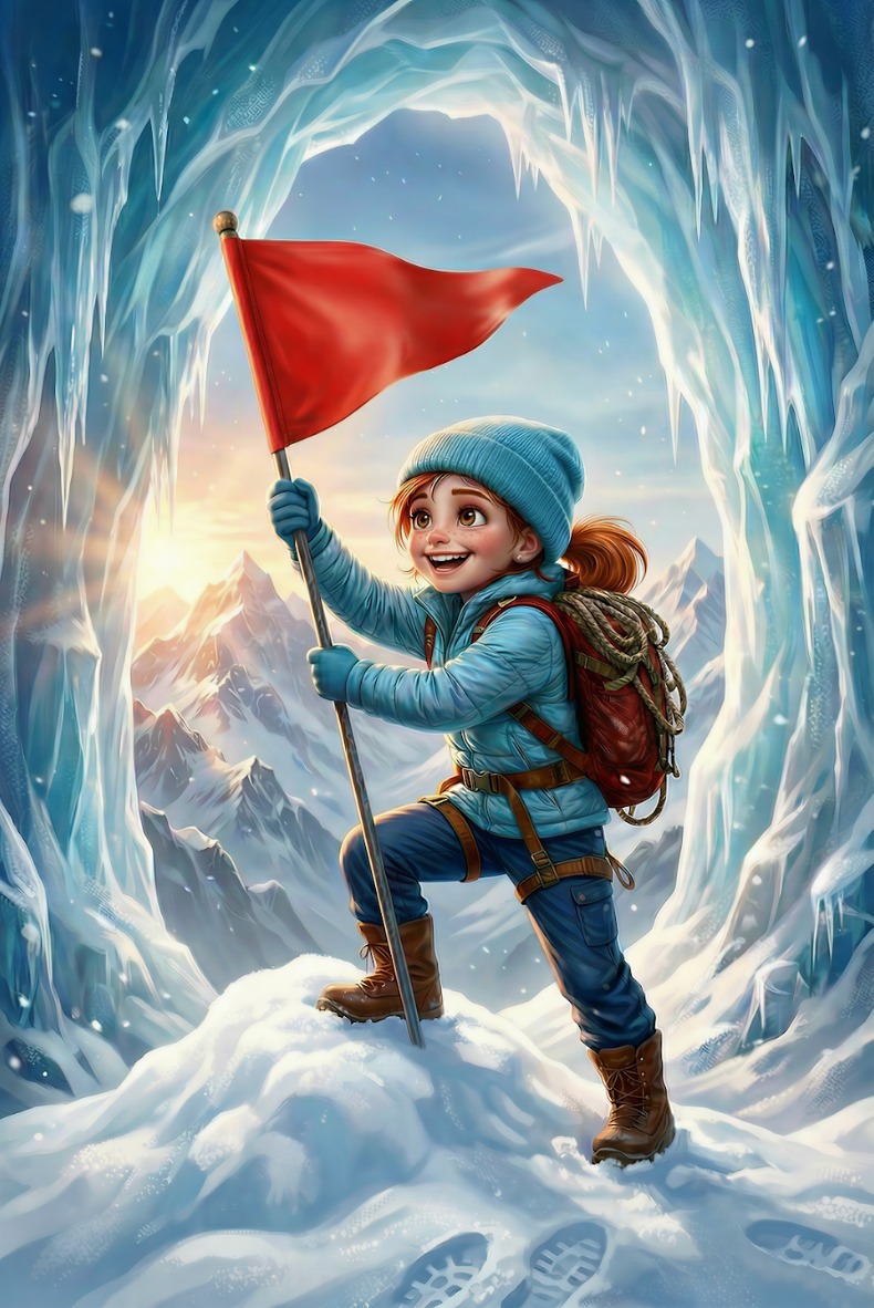Kira fincando bandeira